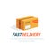 Parcel icon. Delivery box, cardboard flat style colored icon on white background. Post services, delivery.