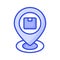 Parcel inside placeholder denoting concept icon of delivery location