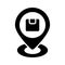 Parcel inside placeholder denoting concept icon of delivery location