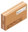 Parcel isometric icon. Cardboard box. Cargo shipping