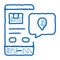 Parcel Location Phone Tracking Postal Transportation Company doodle icon hand drawn illustration