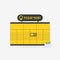 Parcel locker thin line icon. Yellow self-service terminal with locked cells with parcels.