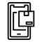 Parcel phone tracking icon outline vector. Maritime port