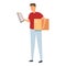 Parcel shipment icon cartoon vector. Courier post