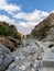 Parched riverbed called wadi in Asia, in the outskirts of Muscat, Oman