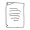 Parchment paper sheet. Curved papyrus letter document. Hand drawn outline, doodle sketch. Freehand, minimalism style, line art.