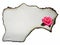 Parchment with pink rose.