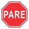 Pare traffic sign