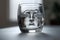 Pareidolia phenomenon in glass of water. Generate ai