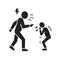 Parent bullying kid black glyph icon. Human rights. Child abuse. Violence in family. Sign for web page, mobile app, button, logo