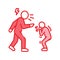 Parent bullying kid color line icon. Human rights. Child abuse. Violence in family. Editable stroke