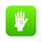 Parent and child hands together icon digital green