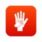 Parent and child hands together icon digital red