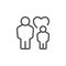 Parent and child line outline icon