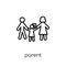 parent icon. Trendy modern flat linear vector parent icon on white background from thin line family relations collection