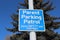 Parent Parking Patrol Sign Against Tree and Blue Sky
