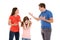 Parent Quarreling On White Background