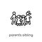 parent\'s sibling icon. Trendy modern flat linear vector parent\'s