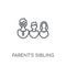 parent\'s sibling linear icon. Modern outline parent\'s sibling lo