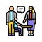 parent teacher meeting primary school color icon vector illustration