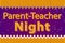 Parent Teacher Night word message with illustration yellow 2B pencil school