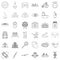 Parentage icons set, outline style