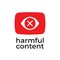 Parental control icon, vector clip art. Harmful content. Warning sign, notice, danger sign. Social problem.