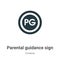 Parental guidance sign vector icon on white background. Flat vector parental guidance sign icon symbol sign from modern cinema