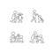 Parental involvement linear icons set