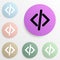 parentheses and oblique badge color set. Simple glyph, flat vector of web icons for ui and ux, website or mobile application