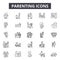 Parenting line icons, signs, vector set, outline illustration concept