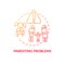 Parenting problem red concept icon