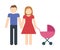 Parents and baby icon. Avatar Family design. Vector graphic