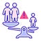 Parents bullying kids color line icon. Human rights. Child abuse. Violence in family. Isolated vector element. Outline pictogram