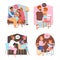 Parents Comforting Child Supporting and Talking of Problem Vector Set