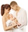 Parents holding newborn baby. Family concept