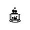 Parents put to sleep the baby icon. Simple black family icon. Can be used as web element, family design icon