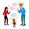 Parents quarrel with child cartoon vector