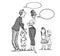 Parents quarrel and child listen. Family conflict. Parents and three children.
