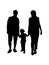 Parents and Son Graphic Silhouette isolated Drawing