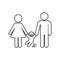 Parents with a swinging child icon. Element of family for mobile concept and web apps icon. Outline, thin line icon for website