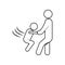 Parents with a swinging child icon. Element of family for mobile concept and web apps icon. Outline, thin line icon for website