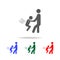 parents with a swinging child icon. Elements of family multi colored icons. Premium quality graphic design icon