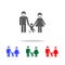 parents with a swinging child icon on white backgroud. Elements of family multi colored icons. Premium quality graphic design icon