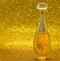 parfume gold bokeh background glass bottle close-up macro texture