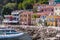 Parga, Greece, 14 October, 2017 Panorama of the center of the town of Parga in Greece.