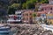 Parga, Greece, 14 October, 2017 Panorama of the center of the town of Parga in Greece.