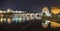 Pargue charles bridge and prague castle by night reflections river