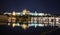 Pargue charles bridge and prague castle by night reflections river