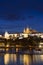 Pargue at dusk, view of the Charles Bridge and Prague Castle